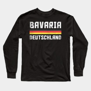 Bavaria / Germany Faded Style Region Design Long Sleeve T-Shirt